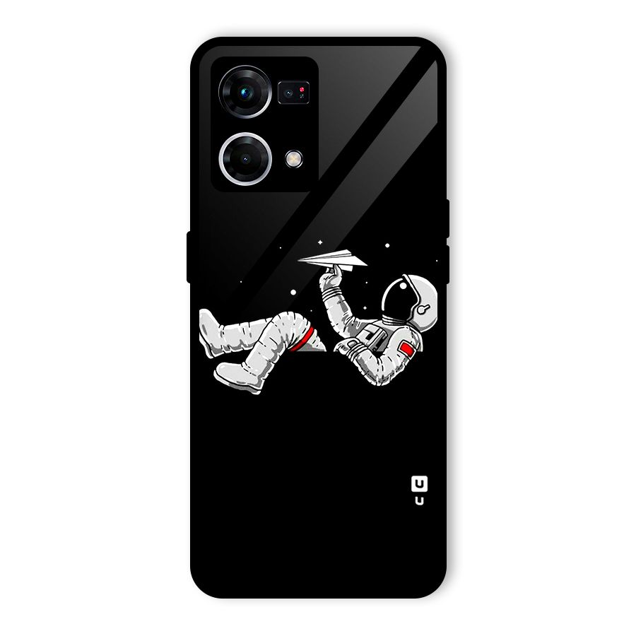 Astronaut Aeroplane Glass Back Case for Oppo F21 Pro 5G