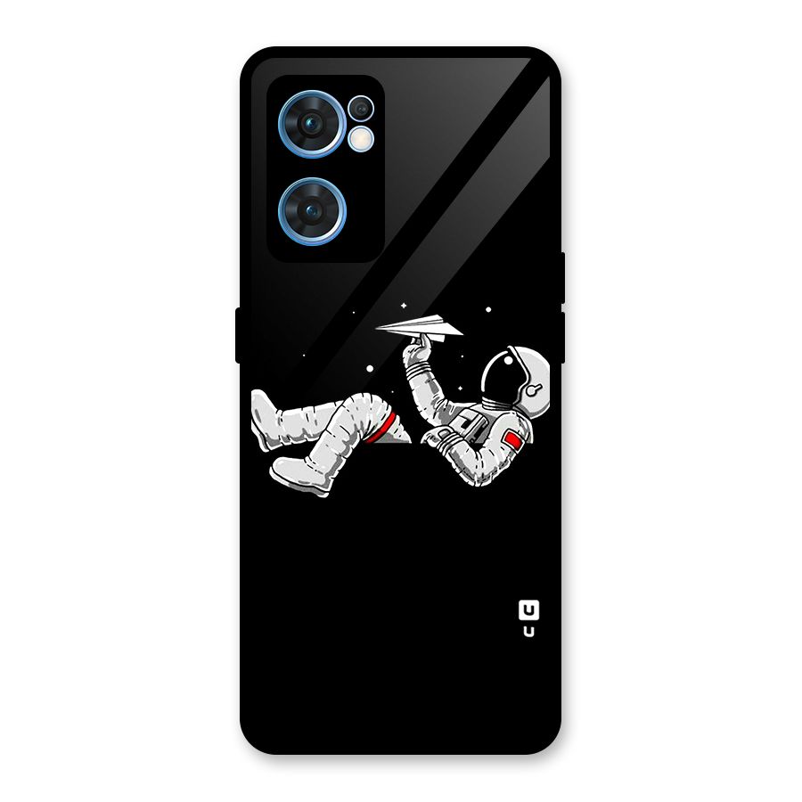 Astronaut Aeroplane Glass Back Case for Oppo Reno7 5G