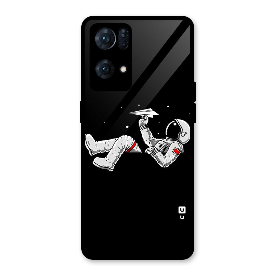 Astronaut Aeroplane Glass Back Case for Oppo Reno7 Pro 5G