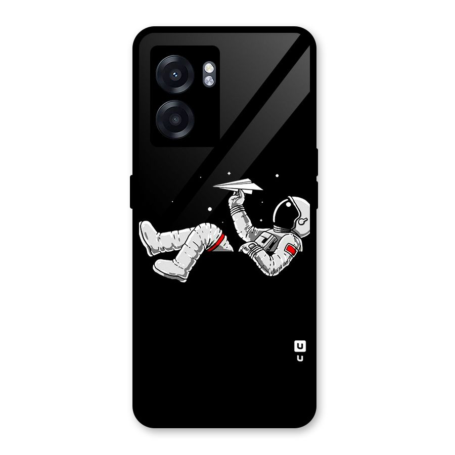Astronaut Aeroplane Glass Back Case for Realme Narzo 50 5G