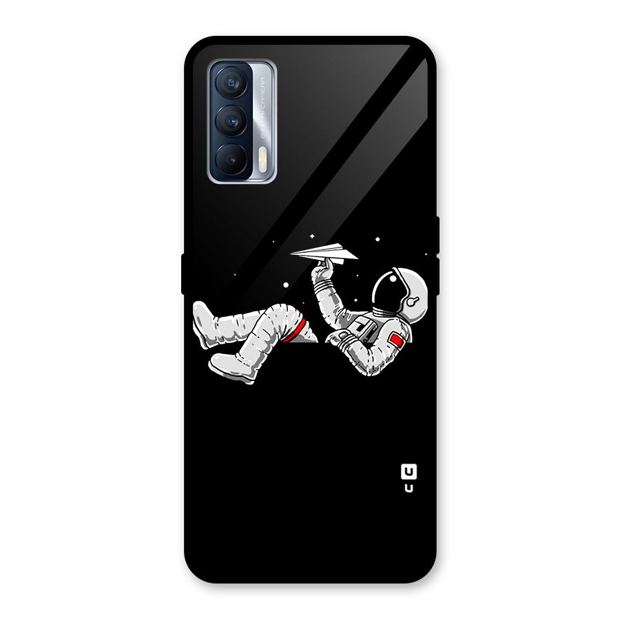 Astronaut Aeroplane Glass Back Case for Realme X7