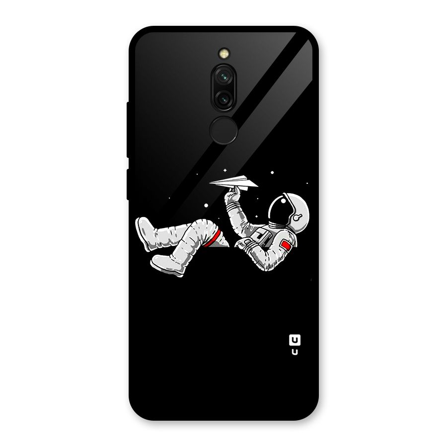 Astronaut Aeroplane Glass Back Case for Redmi 8