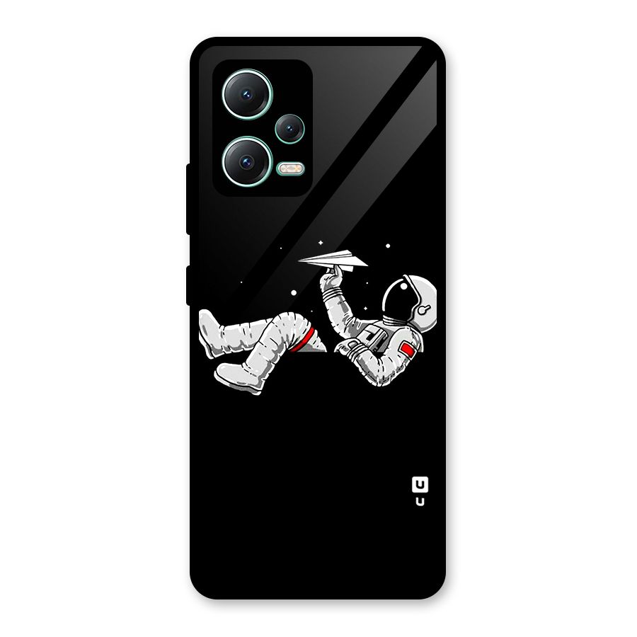 Astronaut Aeroplane Glass Back Case for Redmi Note 12 5G