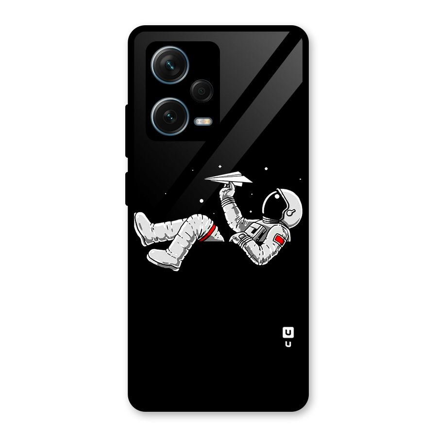 Astronaut Aeroplane Glass Back Case for Redmi Note 12 Pro Plus 5G