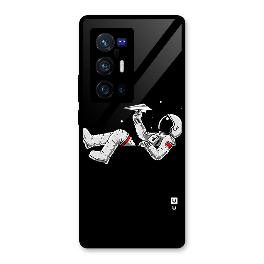 Astronaut Aeroplane Glass Back Case for Vivo X70 Pro Plus