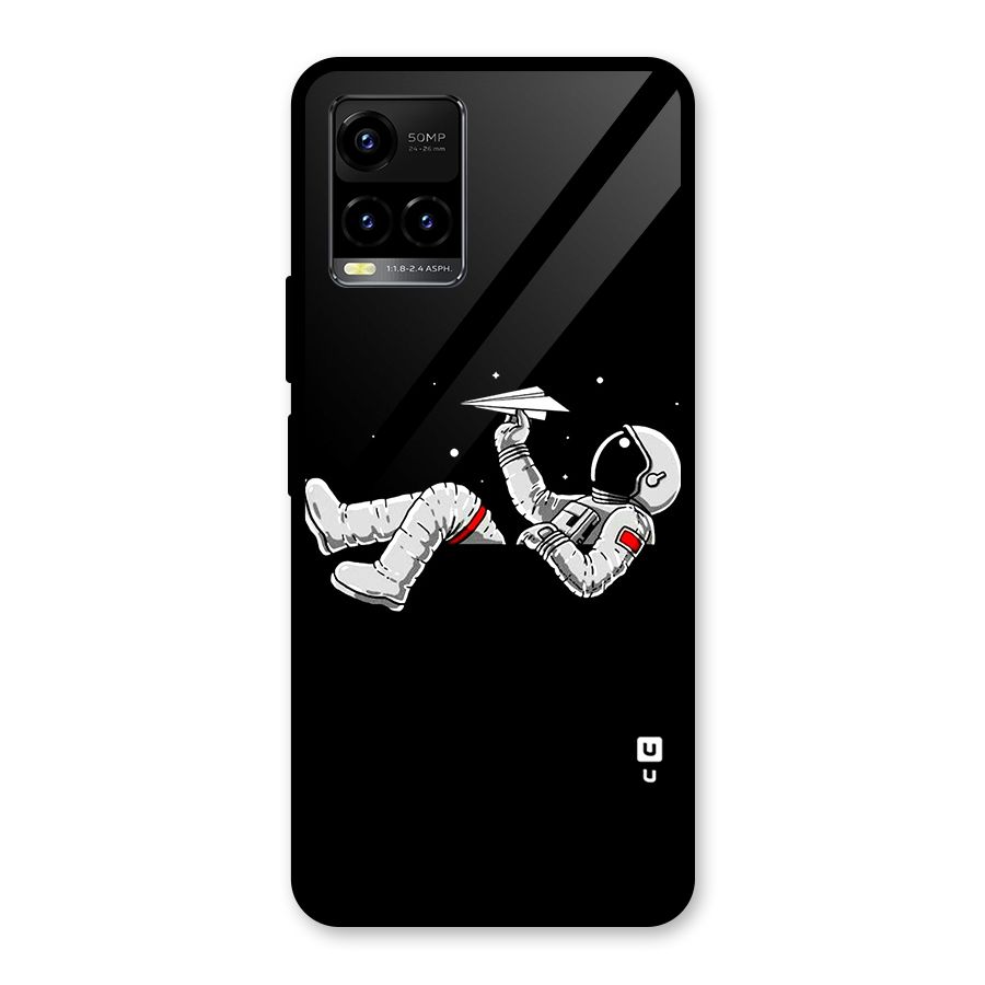 Astronaut Aeroplane Glass Back Case for Vivo Y21T