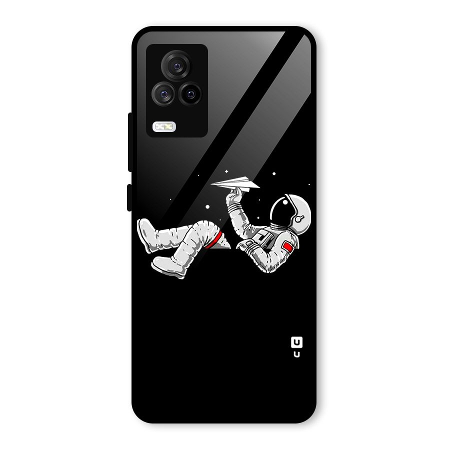 Astronaut Aeroplane Glass Back Case for Vivo iQOO 7 Legend 5G
