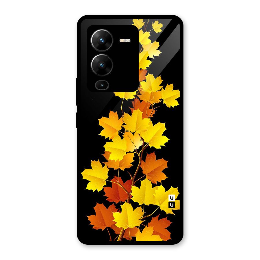 Autumn Forest Leaves Glass Back Case for Vivo V25 Pro