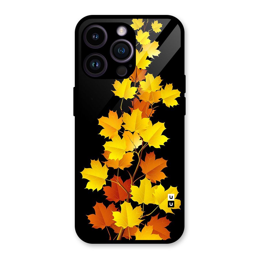 Autumn Forest Leaves Glass Back Case for iPhone 14 Pro Max