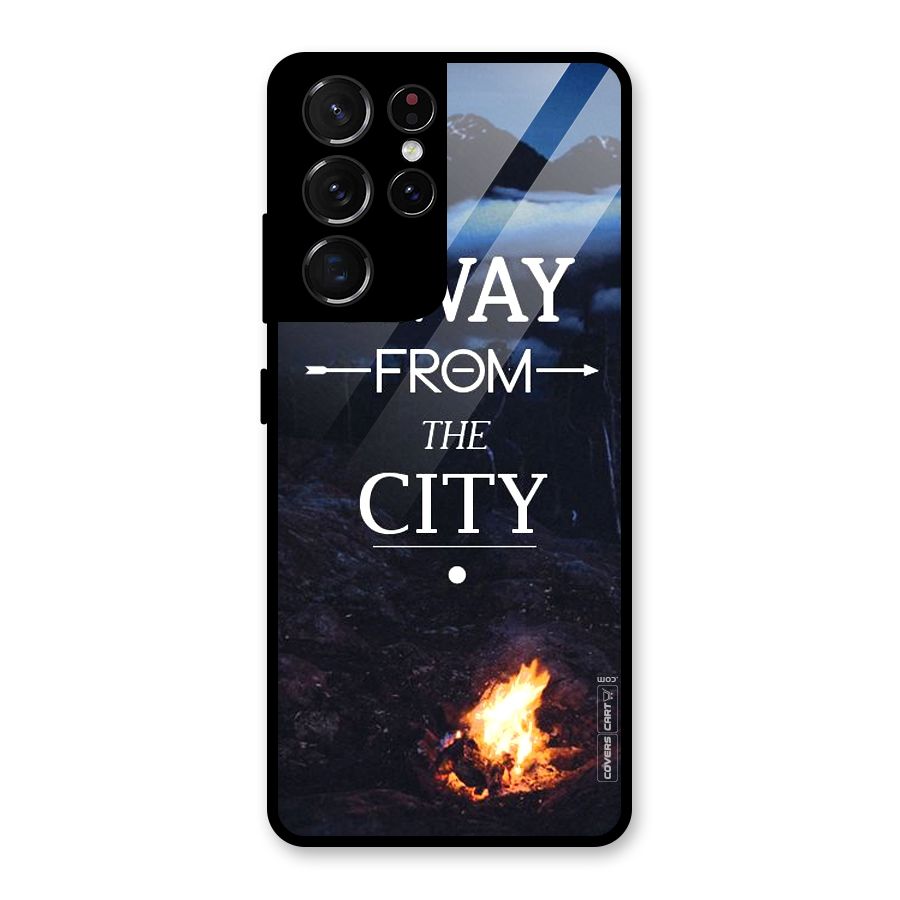 Away From City Glass Back Case for Galaxy S21 Ultra 5G