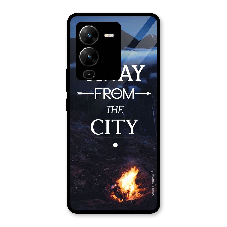 Away From City Glass Back Case for Vivo V25 Pro