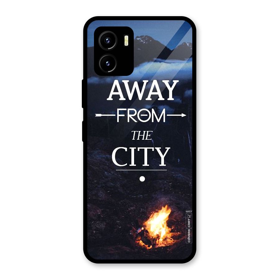 Away From City Glass Back Case for Vivo Y15s