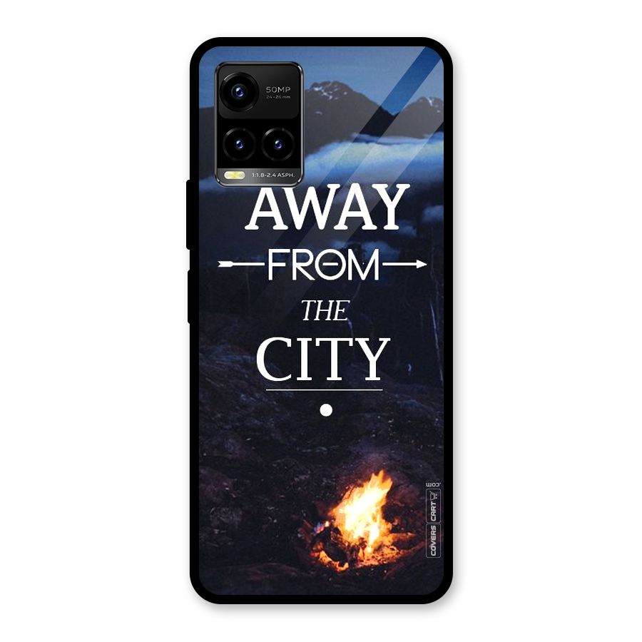 Away From City Glass Back Case for Vivo Y21A