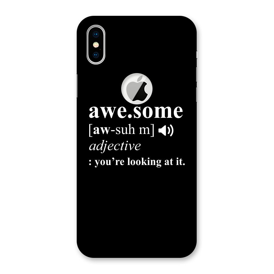 Awesome Looking at it Back Case for iPhone XS Logo Cut