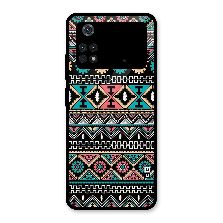 Aztec Beautiful Creativity Glass Back Case for Poco M4 Pro 4G
