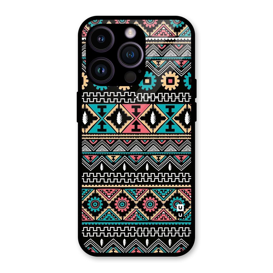 Aztec Beautiful Creativity Glass Back Case for iPhone 14 Pro