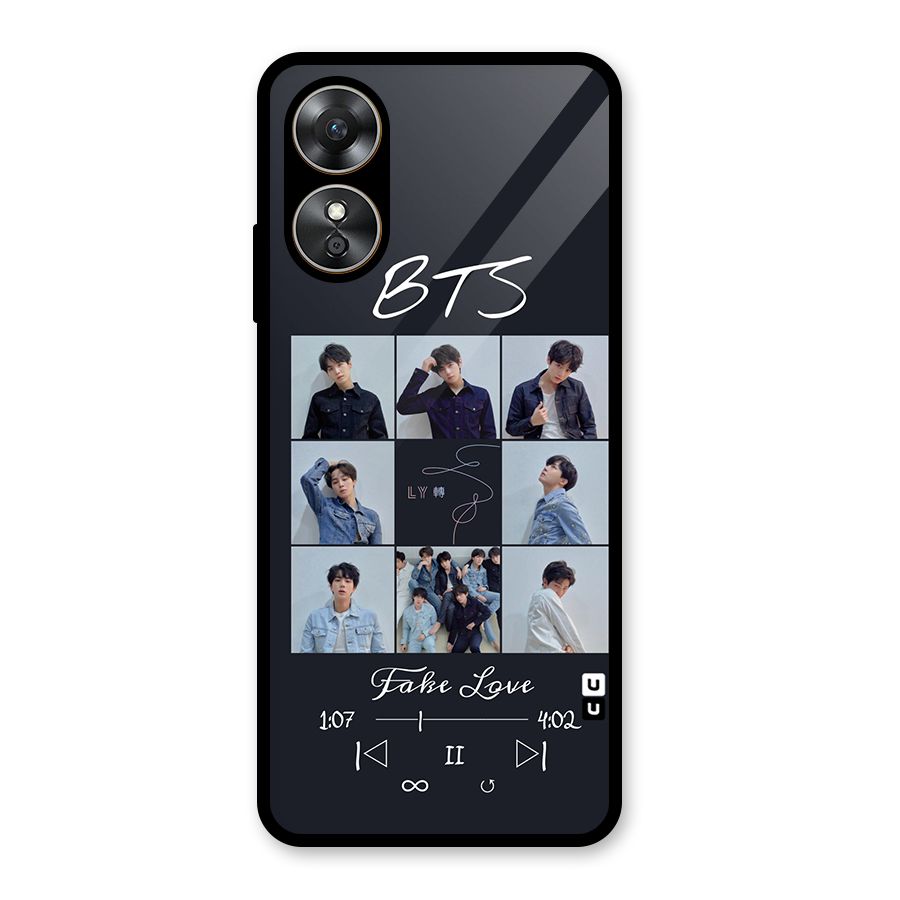 BTS Fake Love Glass Back Case for Oppo A17