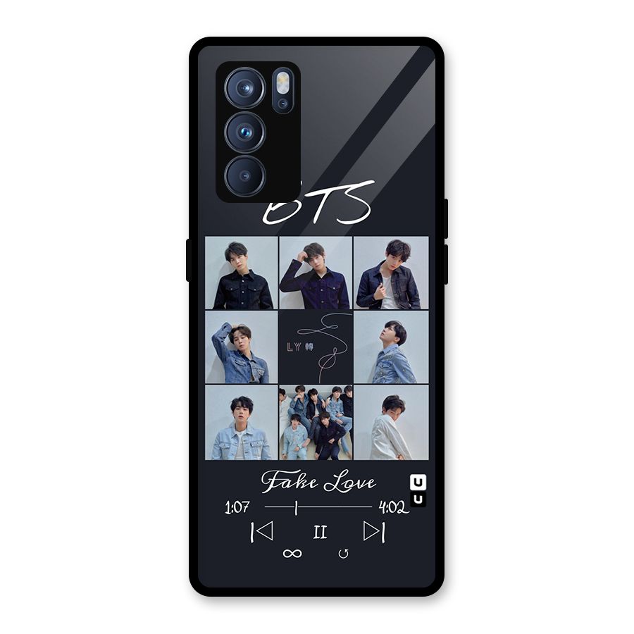 BTS Fake Love Glass Back Case for Oppo Reno6 Pro 5G