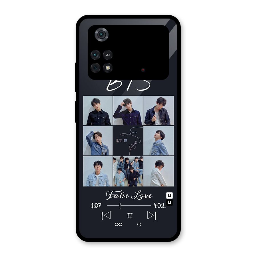 BTS Fake Love Glass Back Case for Poco M4 Pro 4G