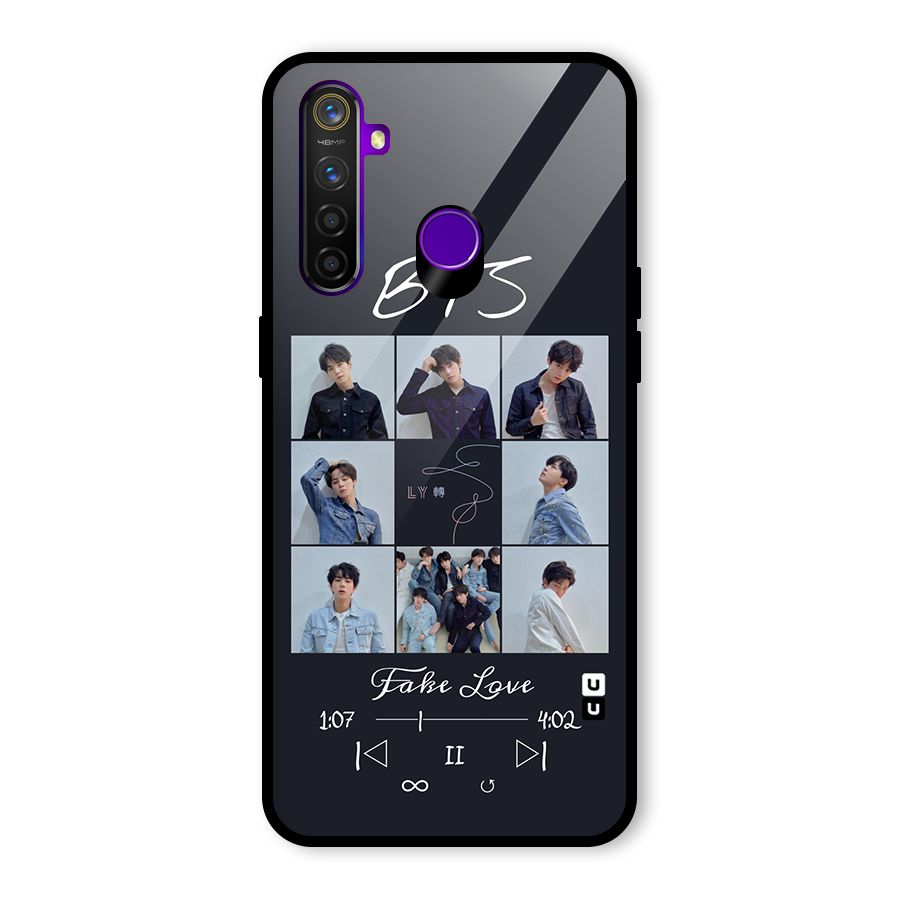 BTS Fake Love Glass Back Case for Realme 5 Pro