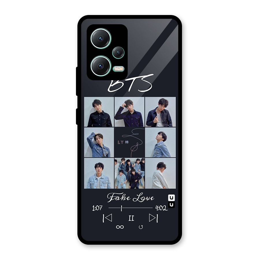 BTS Fake Love Glass Back Case for Redmi Note 12 5G