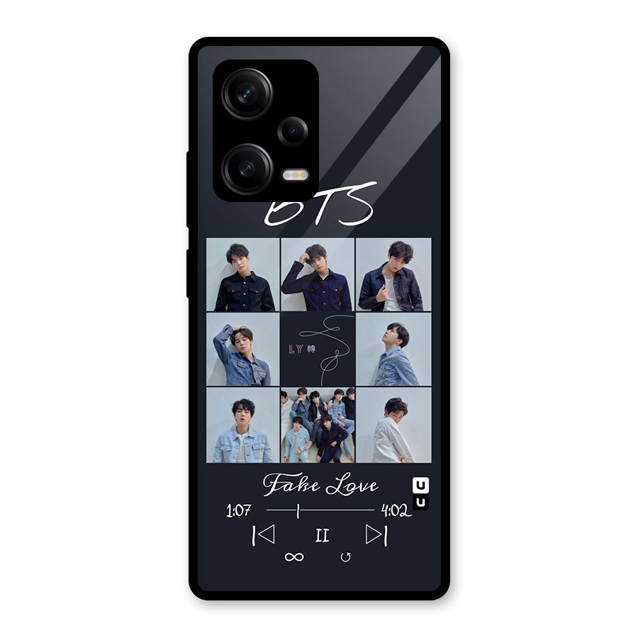 BTS Fake Love Glass Back Case for Redmi Note 12 Pro