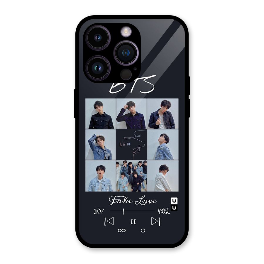 BTS Fake Love Glass Back Case for iPhone 14 Pro