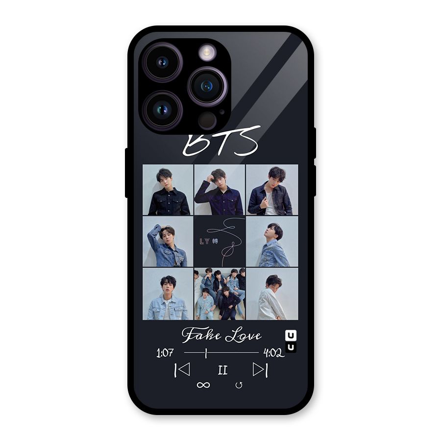 BTS Fake Love Glass Back Case for iPhone 14 Pro Max