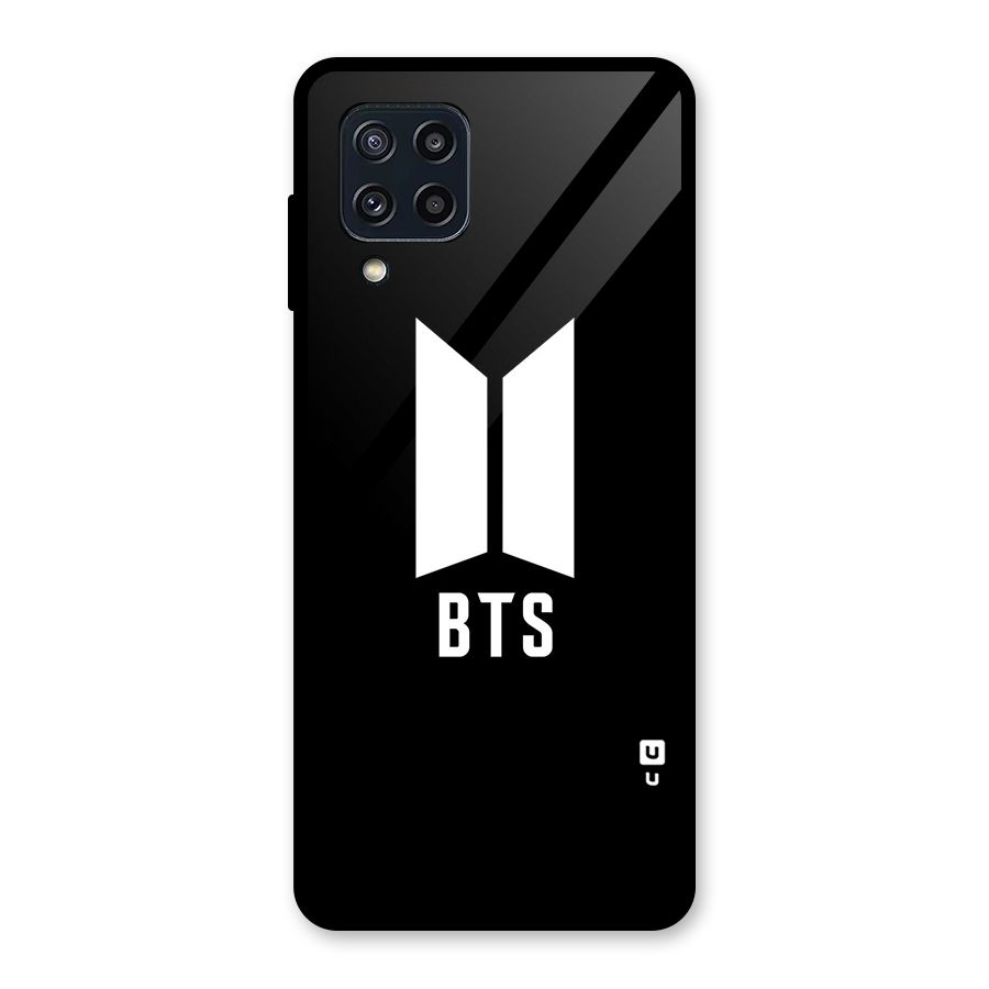 BTS Logo Black Glass Back Case for Galaxy M32