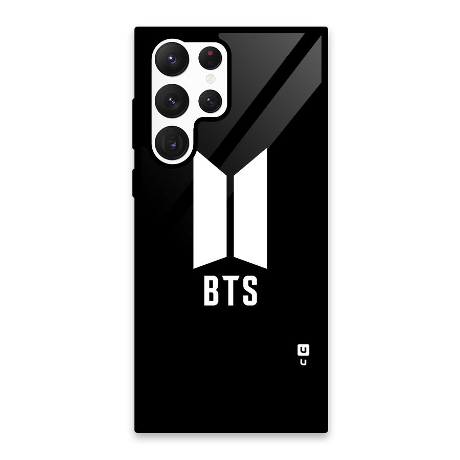 BTS Logo Black Glass Back Case for Galaxy S22 Ultra 5G