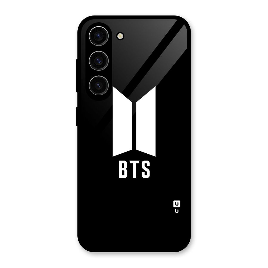 BTS Logo Black Glass Back Case for Galaxy S23
