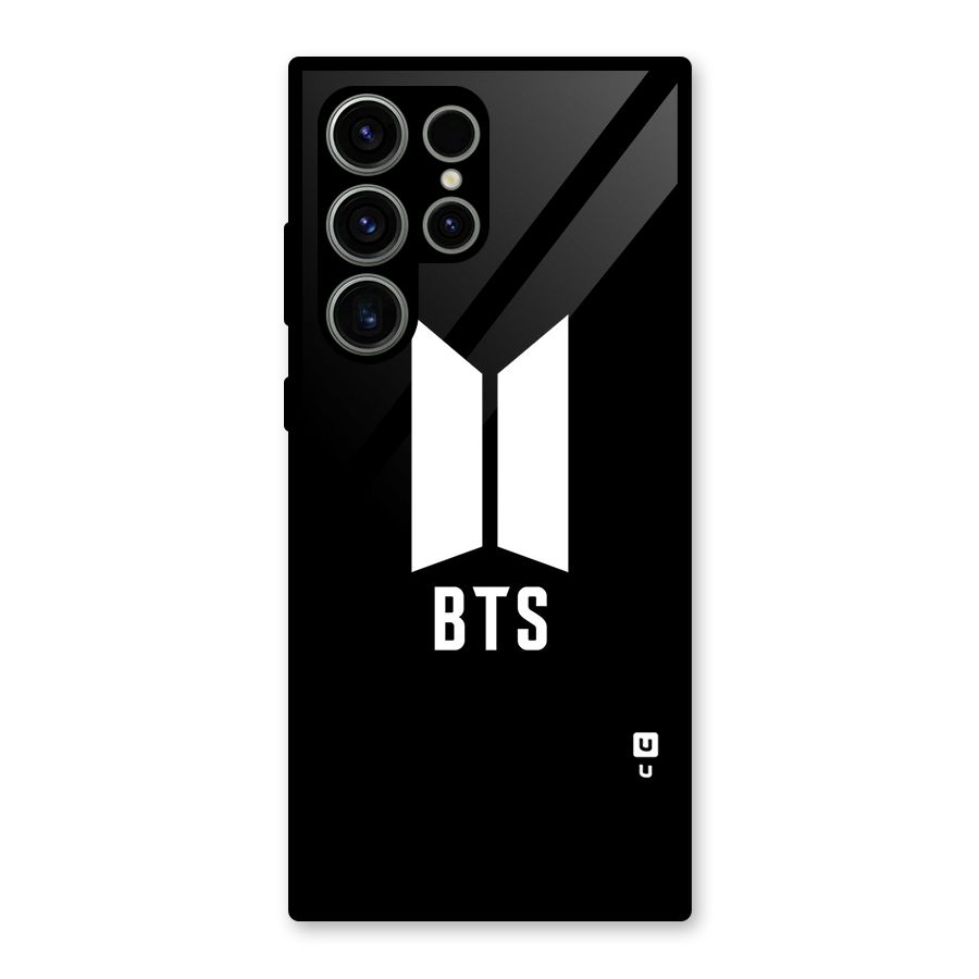 BTS Logo Black Glass Back Case for Galaxy S23 Ultra