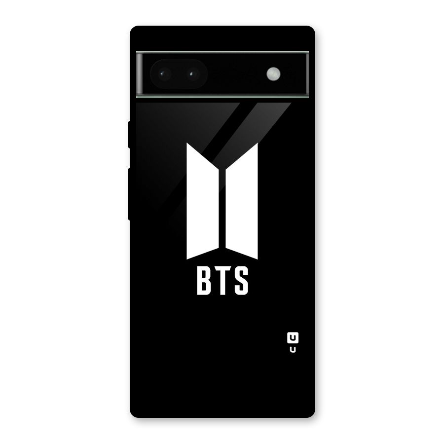 BTS Logo Black Glass Back Case for Google Pixel 6a