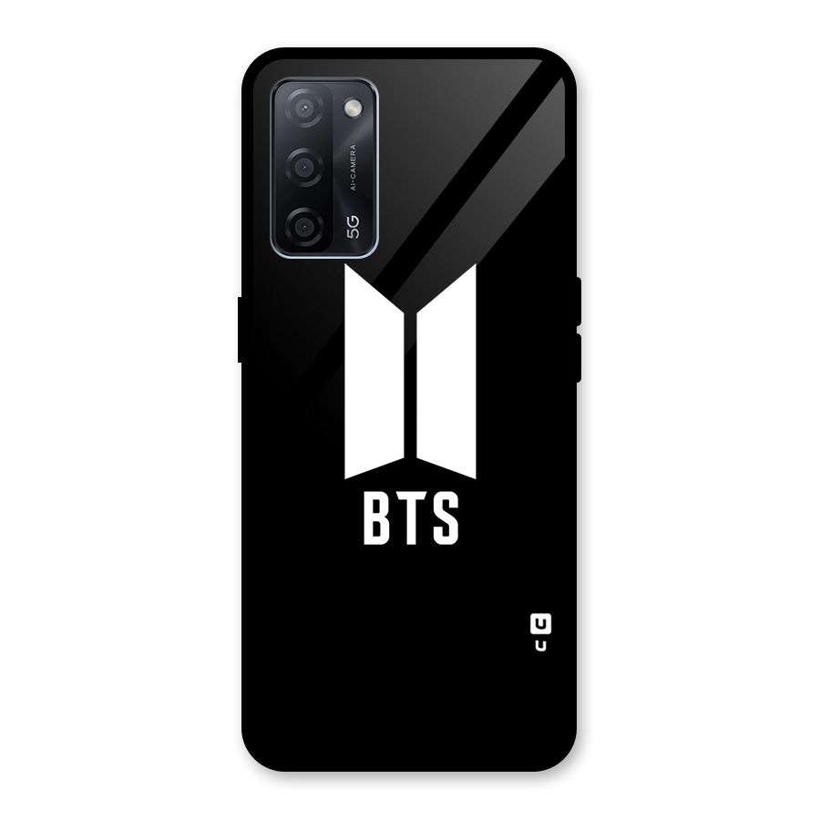 BTS Logo Black Glass Back Case for Oppo A53s 5G