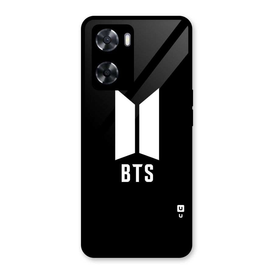 BTS Logo Black Glass Back Case for Oppo A57 2022