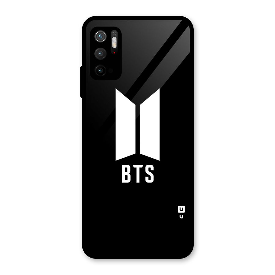 BTS Logo Black Glass Back Case for Poco M3 Pro 5G