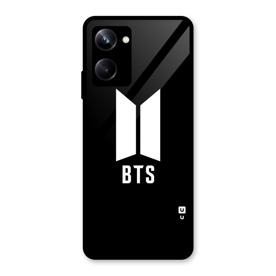 BTS Logo Black Glass Back Case for Realme 10 Pro