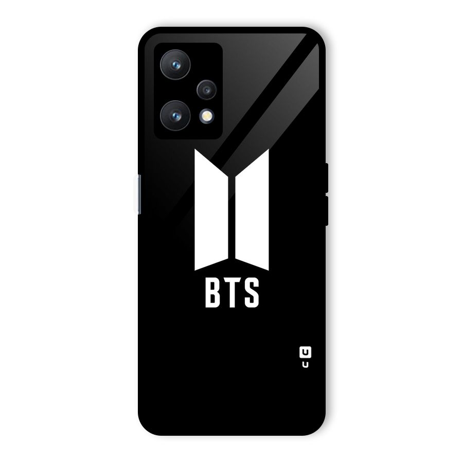 BTS Logo Black Glass Back Case for Realme 9 Pro 5G