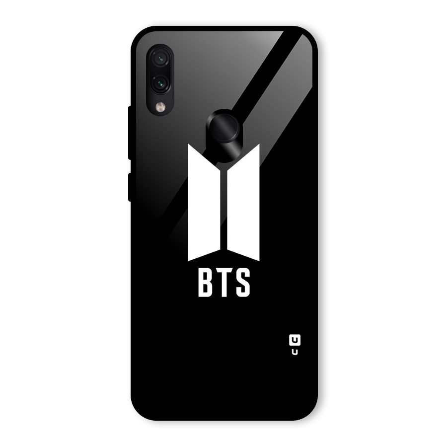 BTS Logo Black Glass Back Case for Redmi Note 7 Pro