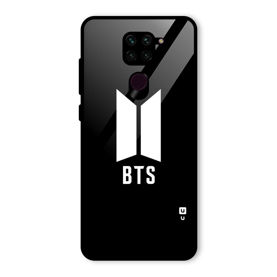 BTS Logo Black Glass Back Case for Redmi Note 9