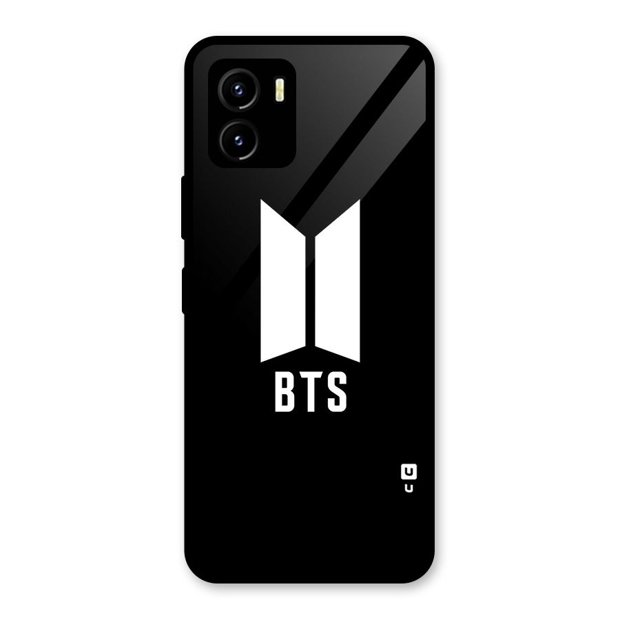 BTS Logo Black Glass Back Case for Vivo Y15s