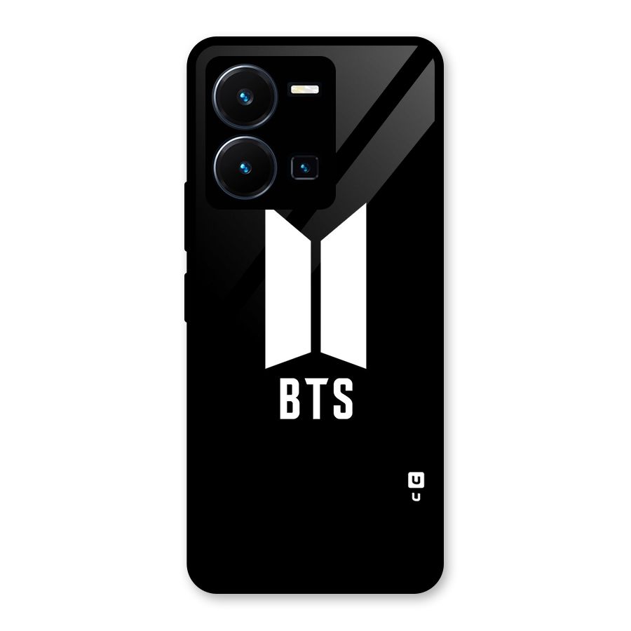 BTS Logo Black Glass Back Case for Vivo Y35