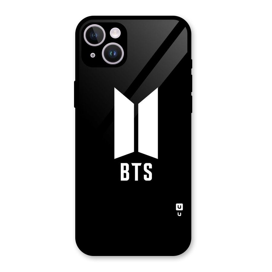 BTS Logo Black Glass Back Case for iPhone 14 Plus