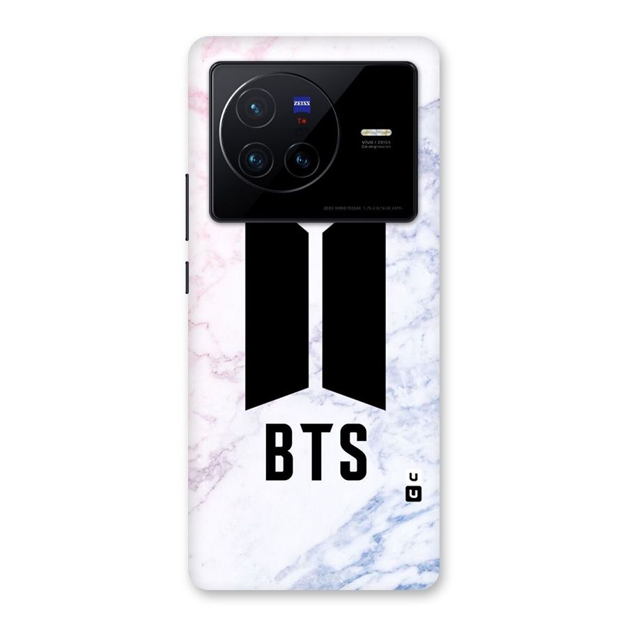 BTS Logo Marble Print Back Case for Vivo X80