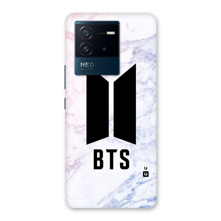 BTS Logo Marble Print Back Case for Vivo iQOO Neo 6 5G