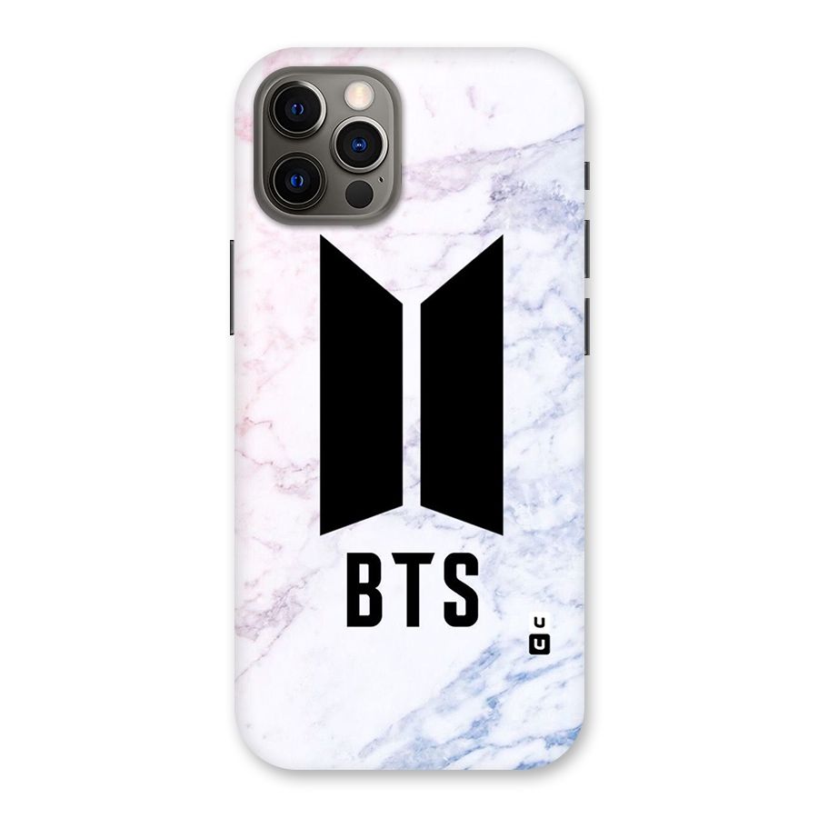 BTS Logo Marble Print Back Case for iPhone 12 Pro