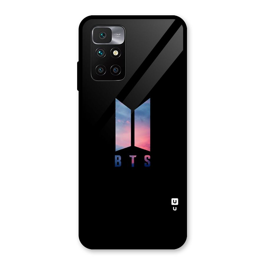 BTS Logo Sky Glass Back Case for Redmi 10 Prime