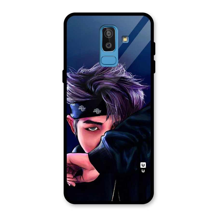 BTS Namjoon Artwork Glass Back Case for Galaxy J8