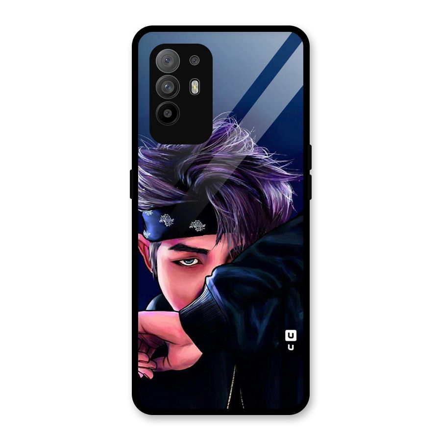 BTS Namjoon Artwork Glass Back Case for Oppo F19 Pro Plus 5G