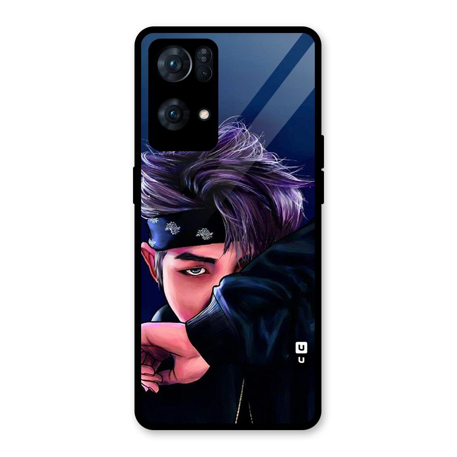 BTS Namjoon Artwork Glass Back Case for Oppo Reno7 Pro 5G